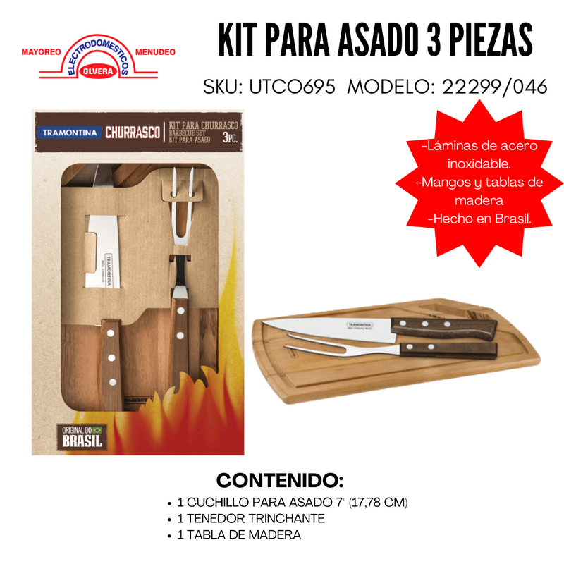 Juego Para Asado 3 Unidades
