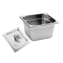 Inserto Contenedor Acero Inoxidable Con Tapa SEXTO 1/6x10 Cm 17x16x10 Arol Nsf, 2.1L - Electrodomesticos Olvera