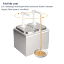 Dispensador de Salsas o Aderezos Doble 2x2L AROL con Bombas y Tapa Inoxidable