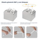 Dispensador de Salsas o Aderezos Doble 2x2L AROL con Bombas y Tapa Inoxidable