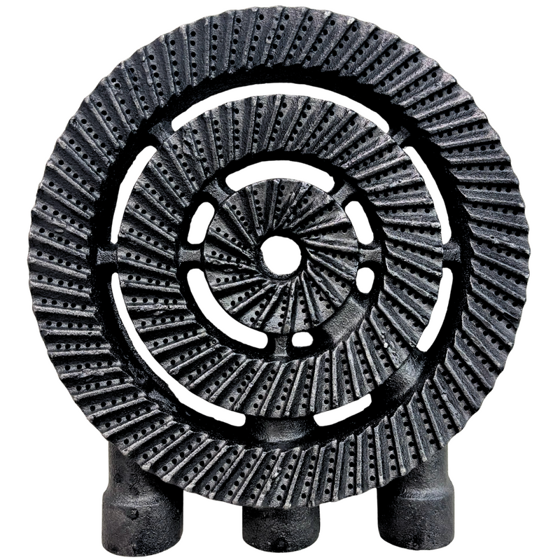 Quemador Triple Delta Tipo Regadera 30 cm, 3 Tomas de 3/4”, Negro