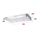 Combo Parrilla 5 Quemadores 80 cm y Campana Slim AROL Acero Inoxidable/Negro, Modelos P-CN5Q77 y CSL-80AI