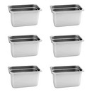 Inserto Contenedor De Acero Inoxidable 1/4x20cm Caja 6 Pzs