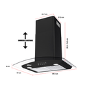 Combo Parrilla Empotrable 5 Quemadores P-CN5Q87A y Campana Extractora 90 cm C-BL2F90 Vidrio Negro AROL