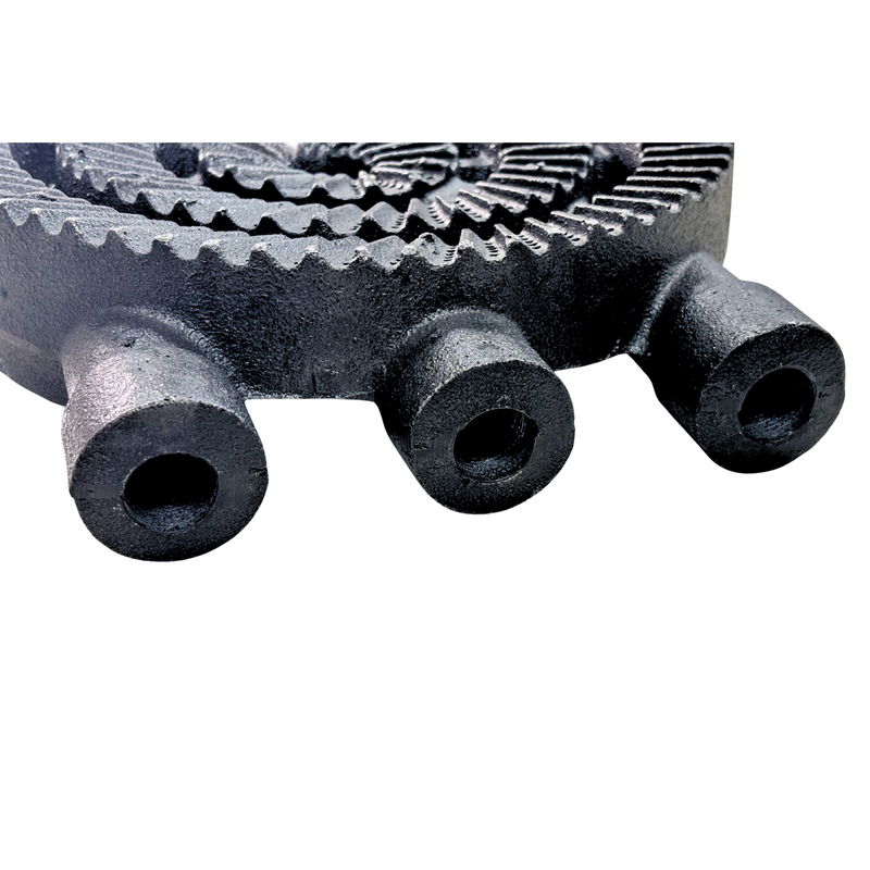 Quemador Triple Delta Tipo Regadera 30 cm, 3 Tomas de 3/4”, Negro
