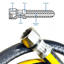 Manguera Alta Presión para Gas 3/8", 2 m, Negra - Electrodomesticos Olvera