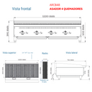 Asador 48” 4 Quemadores Gas LP Modelo ARCB48 AROL - Electrodomesticos Olvera