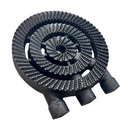 Quemador Triple Delta Tipo Regadera 30 cm, 3 Tomas de 3/4”, Negro