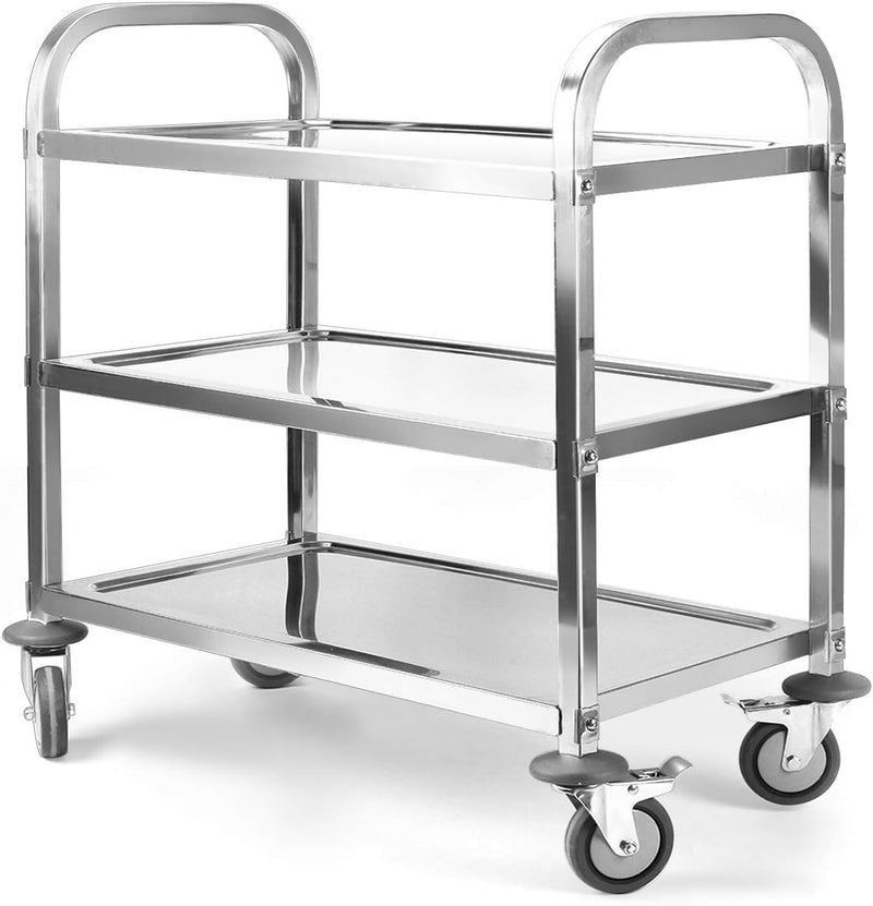 Carrito de Servicio AROL 3 Niveles de Acero Inoxidable, 95x50 cm