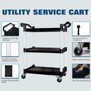 Carrito de Servicio AROL 3 Niveles con Freno, 80x50x86 cm, Negro - Electrodomesticos Olvera
