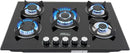 Combo Parrilla 5 Quemadores 80 cm y Campana Slim AROL Acero Inoxidable/Negro, Modelos P-CN5Q77 y CSL-80AI