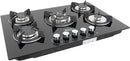 Combo Parrilla 5 Quemadores 80 cm y Campana Slim AROL Acero Inoxidable/Negro, Modelos P-CN5Q77 y CSL-80AI