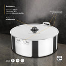 Arrocera Vasconia 45 cm con Tapa Aluminio 22.8 L Plata - Electrodomesticos Olvera