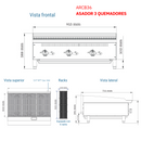 Asador 36” 3 Quemadores Gas LP Modelo ARCB36 AROL - Electrodomesticos Olvera