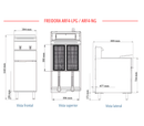 Freidora Industrial a Gas Natural 4 Quemadores, 50 Lb (24 Lts), Acero Inoxidable, 120,000 BTU - AROL ARF4-NG