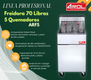 Freidora Industrial 5 Quemadores 35 Litros (70 LB) Gas LP ARF5-LPG AROL