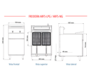 Freidora Industrial a Gas Natural 5 Quemadores, 70 Lb (33 Lts), Acero Inoxidable, 150,000 BTU - AROL ARF5-NG
