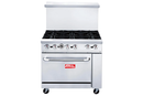 Estufa 6 Quemadores y Horno, Gas LP, Acero Inoxidable - ARR36-6B AROL