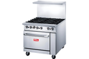 Estufa 6 Quemadores y Horno, Gas LP, Acero Inoxidable - ARR36-6B AROL