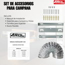 Combo Parrilla 4 Quemadores y Campana 60 cm, Vidrio Negro y Transparente, P-CN4Q59 (V2) y C-BL1F60