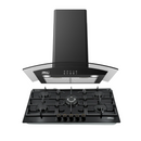 Combo Parrilla Empotrable 5 Quemadores P-CN5Q87A y Campana Extractora 90 cm C-BL2F90 Vidrio Negro AROL