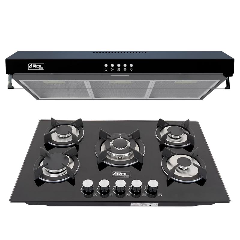 Combo Parrilla 80cm y Campana 80cm Modelos P-CN5Q77 y CSL-80BL