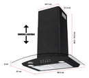 Combo Parrilla Y Campana Vidrio 77 Cm Pared Acero/negro Arol Color Negro P-cn5q77 Y Peonia