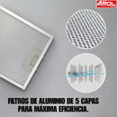 Combo Parrilla Y Campana Vidrio 77 Cm Pared Acero/negro Arol Color Negro P-cn5q77 Y Peonia