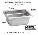 Inserto 1/6x6 cm Con Tapa Ranurada Set 6 Juegos AROL