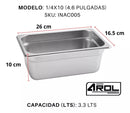 Inserto Contenedor De Acero Inoxidable 1/4x10cm Caja 6 Pzs - Electrodomesticos Olvera