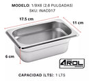 Inserto Contenedor De Acero Inoxidable 1/9x6cm Caja 6 Pzs - Electrodomesticos Olvera