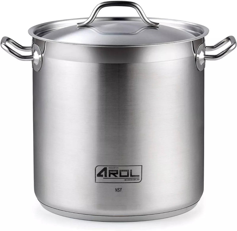 Olla de Acero Inoxidable AROL 12 Lts, 25x25 cm - Electrodomesticos Olvera