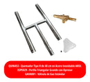 Quemador Tipo H de Acero Inoxidable 40 cm con Válvula y Perilla - Electrodomesticos Olvera