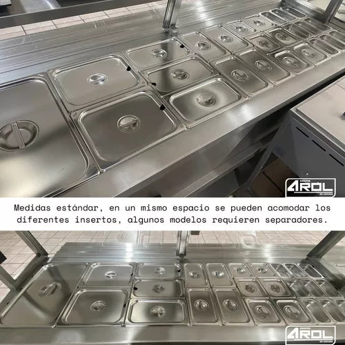 Inserto Contenedor Acero Inoxidable 1/2x6m Con Nsf Arol