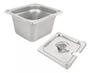 Inserto Acero Inoxidable Con Tapa Ranurada SEXTO 1/6x10 Cm 17x16x10 Arol NSF, 2.1L