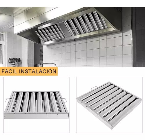 Filtro Para Campana Industrial 49.5x49.5 Acero Inox 5 Pzs