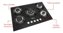 Combo Parrilla Y Campana Vidrio 77 Cm Pared Acero/negro Arol Color Negro P-cn5q77 Y Peonia