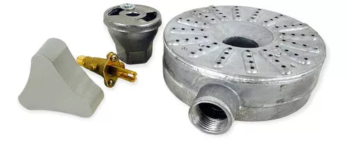 Quemador De Aluminio Extragrande Industrial Completo 13cm Incluye Ventila 3/4, Válvula Baja Presión Y Perilla Metálica