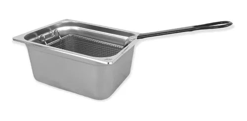 Kit Freidora Tina Y Canastilla Escurridora Acero Inox 3 Lts