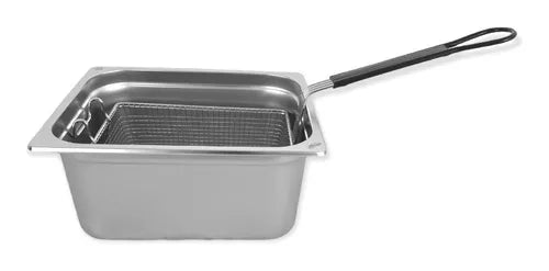 Kit Freidora Tina Y Canastilla Escurridora Acero Inox 3 Lts