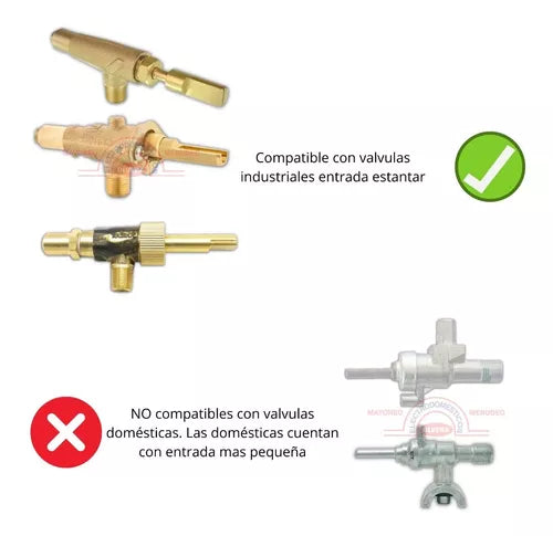 Valvula Y Perilla Para Estufa Metalica Industrial Alto Flujo