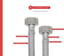 Kit Completo para Instalación de Lavabo, Incluye 2x Mangueras, 2x Válvulas, 1x Cinta, 1x Empaque y 1x Trampa