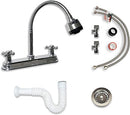 Kit de Instalación para Fregadero de Cocina, Incluye Llave Mezcladora para Cocina con Dos Tipos de Chorro