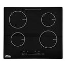 Combo Parrilla Inducción 4 Zonas y Campana 60 cm Pared AROL Negro | Vidrio Templado | Doble Clavija 110 V | Motor 130 W | Succión 500 m³/h