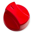 Perilla Estufa Industrial Redonda Recta, Aluminio, 6 cm, Roja con Opresor