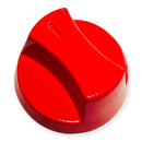 Perilla Estufa Industrial Redonda Recta, Aluminio, 6 cm, Roja con Opresor