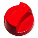 Perilla Estufa Industrial Redonda Recta, Aluminio, 6 cm, Roja con Opresor