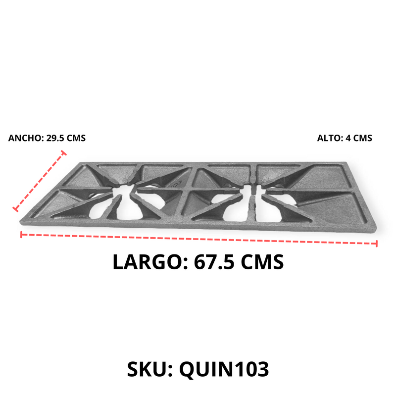 Parrilla Tipo Coriat 67.50X29.50 Cms. Hierro Fundido