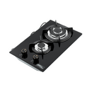 Parrilla a Gas 2 Quemadores, 1 cm Vidrio Templado, Empotrable, Caja Negra P-CN2Q31
