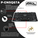 Parrilla Empotrable De Gas 5 Quemadores Vidrio Negro 90 cm AROL, Modelo P-CN5Q87A - Electrodomesticos Olvera